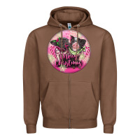 Chestnut Pink Merry Christmas Pig Zipper Hoodie - FaDigitalArtStudio