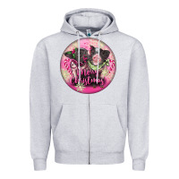 Heather Grey Pink Merry Christmas Pig Zipper Hoodie - FaDigitalArtStudio