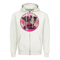 Oatmeal Heather Pink Merry Christmas Pig Zipper Hoodie - FaDigitalArtStudio