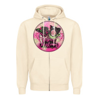 Sandshell Pink Merry Christmas Pig Zipper Hoodie - FaDigitalArtStudio