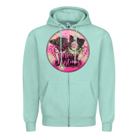 Seafoam Pink Merry Christmas Pig Zipper Hoodie - FaDigitalArtStudio