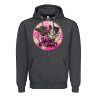 Smoke Pink Merry Christmas Pig Zipper Hoodie - FaDigitalArtStudio