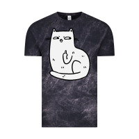 Cloud Black cat giving the finger Vintage Tee - linhVisuals