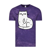 Cloud Purple cat giving the finger Vintage Tee - linhVisuals