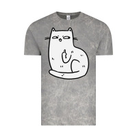Cloud Rock cat giving the finger Vintage Tee - linhVisuals