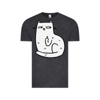 Vintage Black cat giving the finger Vintage Tee - linhVisuals