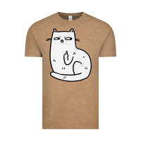 Vintage Coffee cat giving the finger Vintage Tee - linhVisuals