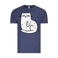 Vintage Denim cat giving the finger Vintage Tee - linhVisuals