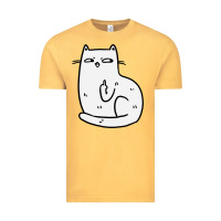 Vintage Mustard cat giving the finger Vintage Tee - linhVisuals