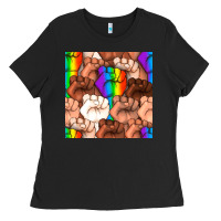 Pride Lgbtq Fists Seamless Pattern Ladies Tee | Teevron
