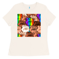 Bone Pride lgbtq fists seamless pattern Ladies Tee - BundleAndBundleShop
