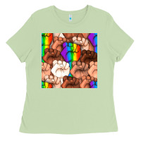 Matcha Pride lgbtq fists seamless pattern Ladies Tee - BundleAndBundleShop