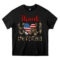 Black thank you veteran Heavy Core Tee - MaliasSmallBusiness