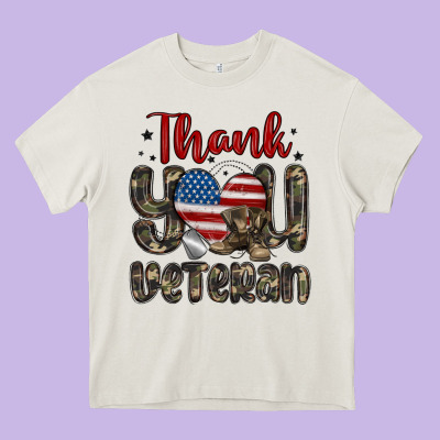 Thank You Veteran Heavy Core Tee Designed By Maliassmallbusiness