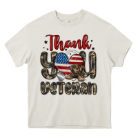 Cream thank you veteran Heavy Core Tee - MaliasSmallBusiness