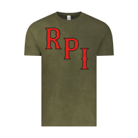 Vintage Olive Rpi Engineers Hockey Vintage Tee - linhVisuals