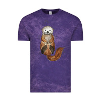 Cloud Purple otter Vintage Tee - linhVisuals