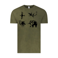 Vintage Olive divine beasts symbols Vintage Tee - linhVisuals