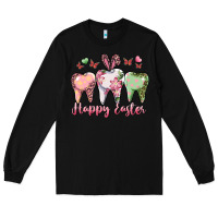 Black Happy Easter Dental Long Sleeve Tee - RanaPortraitStore
