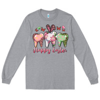 Heather Grey Happy Easter Dental Long Sleeve Tee - RanaPortraitStore