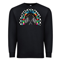 Black Racing Rainbow Premium Sweatshirt - CowhideDigitalArt