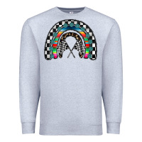 Heather Grey Racing Rainbow Premium Sweatshirt - CowhideDigitalArt