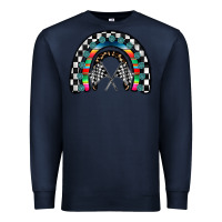 Navy Racing Rainbow Premium Sweatshirt - CowhideDigitalArt