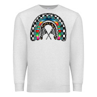 Oatmeal Heather Racing Rainbow Premium Sweatshirt - CowhideDigitalArt