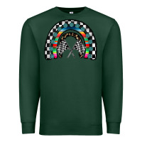 Sports Green Racing Rainbow Premium Sweatshirt - CowhideDigitalArt