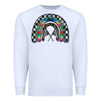 White Racing Rainbow Premium Sweatshirt - CowhideDigitalArt