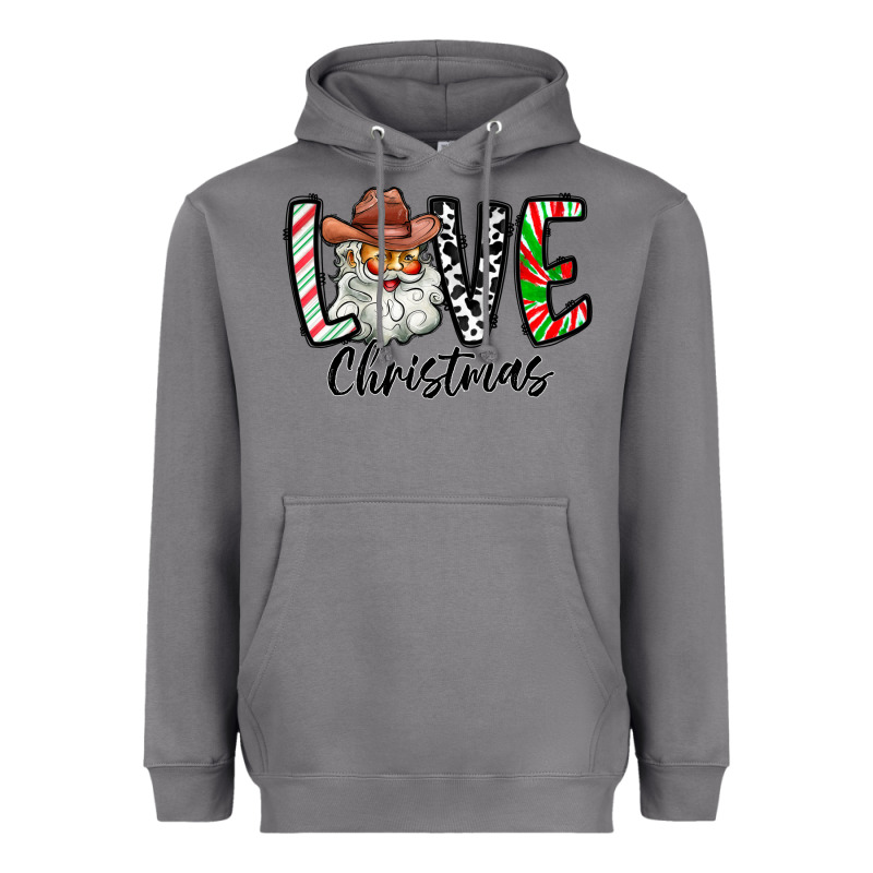 Love Christmas Santa Heavyweight Hoodie by CowhideDigitalArt | Teevron