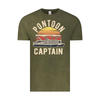 Vintage Olive retro pontoon captain of the boat funny river cruising gift for pontoo Vintage Tee - linhVisuals