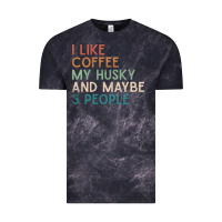 Cloud Black siberian husky dog i like coffee my husky and maybe 3 people vintage d Vintage Tee - linhVisuals
