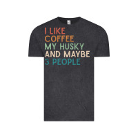 Vintage Black siberian husky dog i like coffee my husky and maybe 3 people vintage d Vintage Tee - linhVisuals