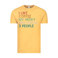 Vintage Mustard siberian husky dog i like coffee my husky and maybe 3 people vintage d Vintage Tee - linhVisuals