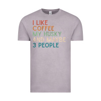 Vintage Zinc siberian husky dog i like coffee my husky and maybe 3 people vintage d Vintage Tee - linhVisuals