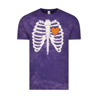 Cloud Purple skeleton rib case orange pumpkin heart vintage halloween anatomy costu Vintage Tee - linhVisuals