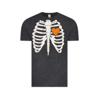 Vintage Black skeleton rib case orange pumpkin heart vintage halloween anatomy costu Vintage Tee - linhVisuals