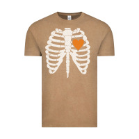 Vintage Coffee skeleton rib case orange pumpkin heart vintage halloween anatomy costu Vintage Tee - linhVisuals
