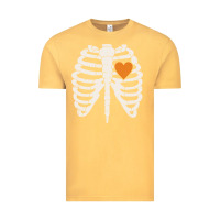 Vintage Mustard skeleton rib case orange pumpkin heart vintage halloween anatomy costu Vintage Tee - linhVisuals