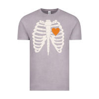 Vintage Zinc skeleton rib case orange pumpkin heart vintage halloween anatomy costu Vintage Tee - linhVisuals