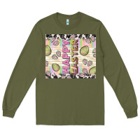 Army Green happy easter with cowhide Long Sleeve Tee - TumblerDesignByShophia