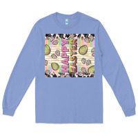 Colony Blue happy easter with cowhide Long Sleeve Tee - TumblerDesignByShophia