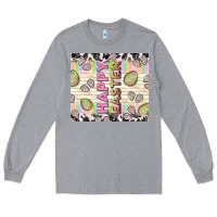 Heather Grey happy easter with cowhide Long Sleeve Tee - TumblerDesignByShophia
