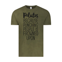Vintage Olive pilates because punching people is frowned upon t shirt Vintage Tee - linhVisuals