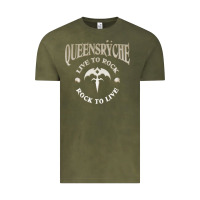 Vintage Olive ‘Qüëënsrÿche Live To ock Vintage Tee - linhVisuals