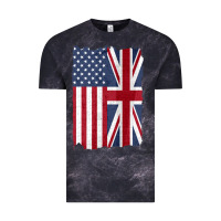 Cloud Black united states with united kingdom flag mix us and uk union jack Vintage Tee - linhVisuals