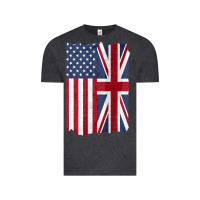 Vintage Black united states with united kingdom flag mix us and uk union jack Vintage Tee - linhVisuals