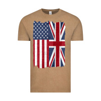 Vintage Coffee united states with united kingdom flag mix us and uk union jack Vintage Tee - linhVisuals