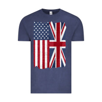 Vintage Denim united states with united kingdom flag mix us and uk union jack Vintage Tee - linhVisuals